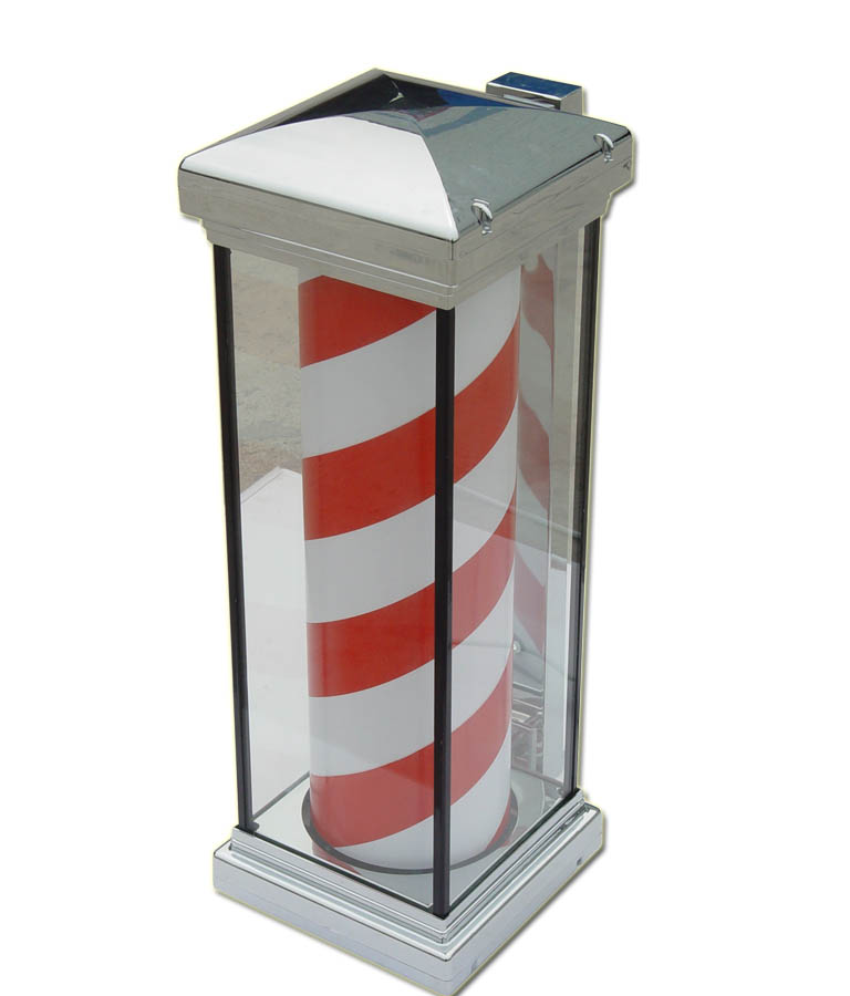 Chrome CUBIX Revolving/illuminated barbers pole-0