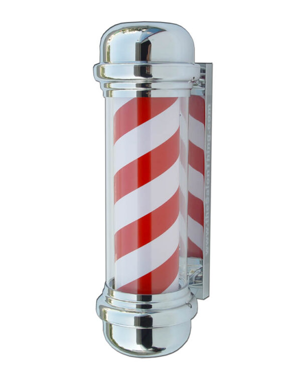 Chrome Traditional Revolving/illuminated barbers pole-0